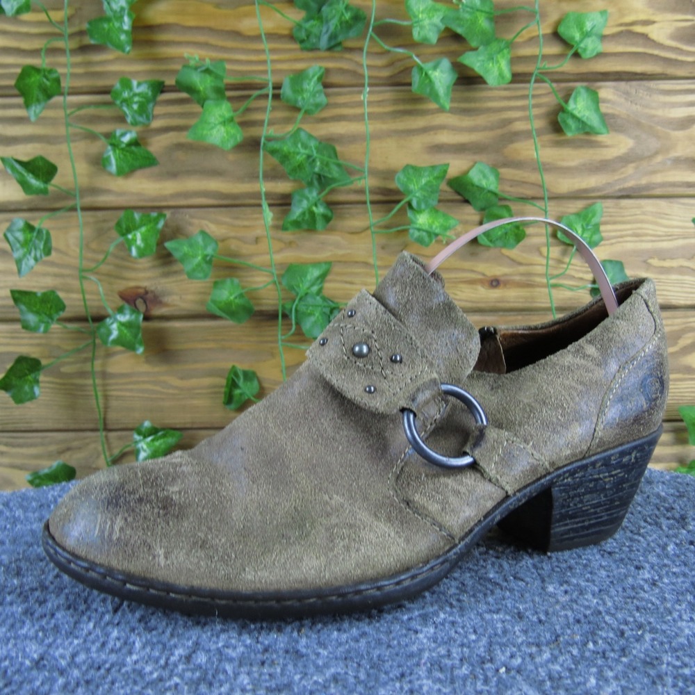Born‎ Lorlei Brown Distressed Suede Leather Booties Women's 6.5 Western Style